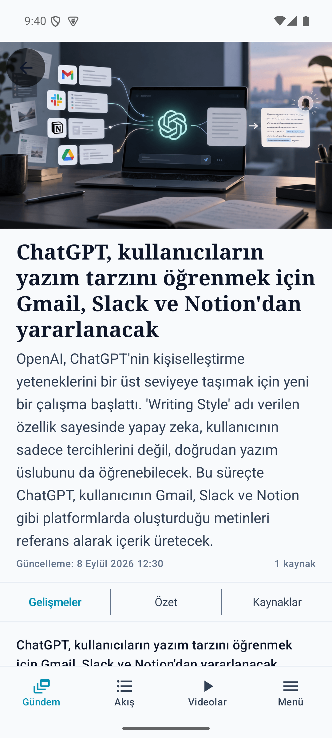 Olay dosyası, AI özeti ve kaynak spektrumu